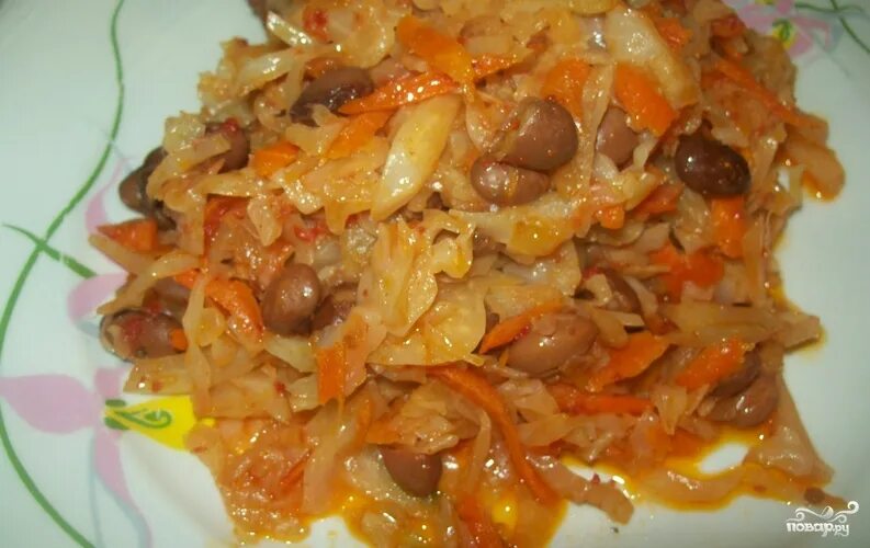 Капуста, тушенная с фасолью - пошаговый рецепт с фото на Повар.ру