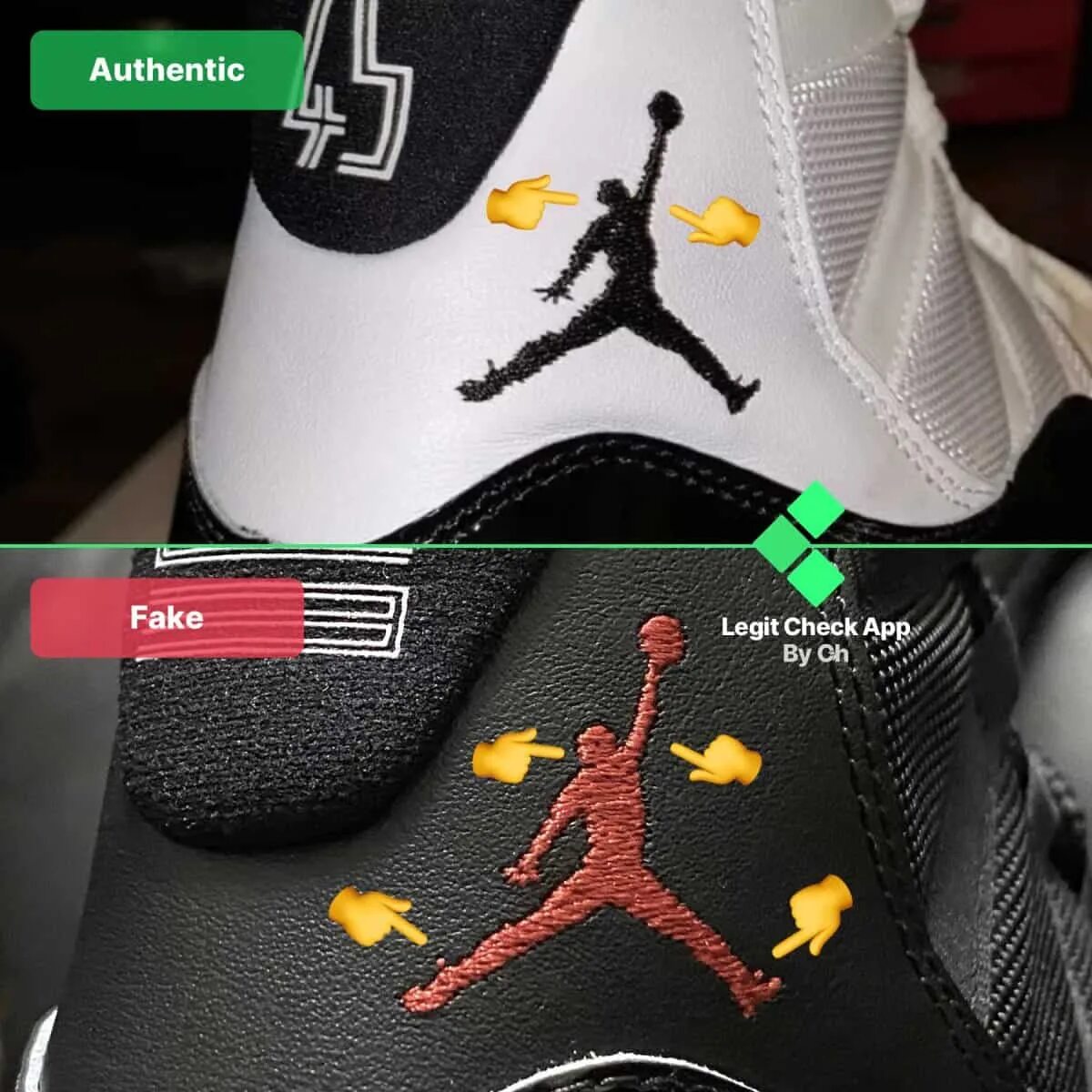 Nike Air Jordan Low fake vs Original.