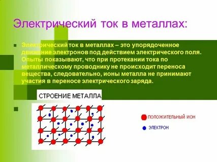 1 электрический ток в металлах