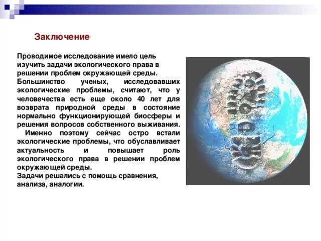 Заключение экологических проблем