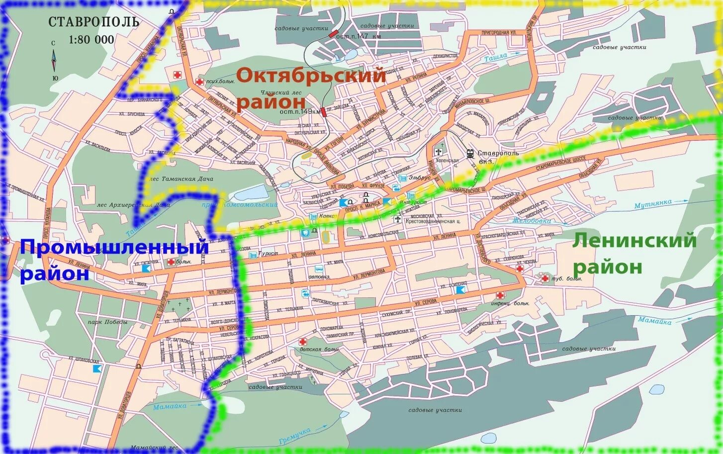 Где находится центр ставрополя. Районы ставрополя на карте. ставрополь районы города на карте. карта ставрополя по районам. карта города ставрополя по районам.