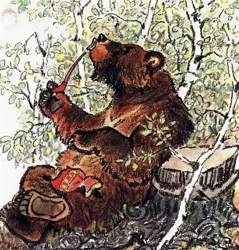 Как медведь трубку нашел читать. Медведь и трубка. как медведь трубку нашел иллюстрации. медведь и трубка иллюстрации.