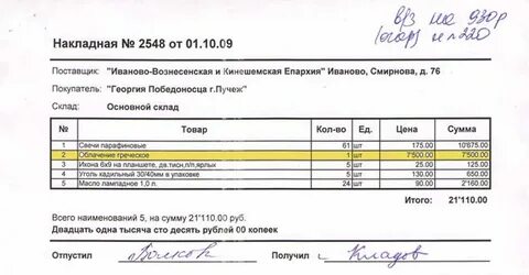 Сколько лет хранят накладные