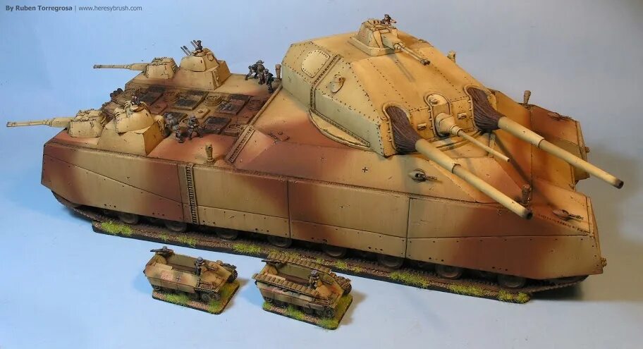 Award Winner Built TAKOM 1/144 Landkreuzer P1000 Ratte Proto&Panzer VIII Maus eB