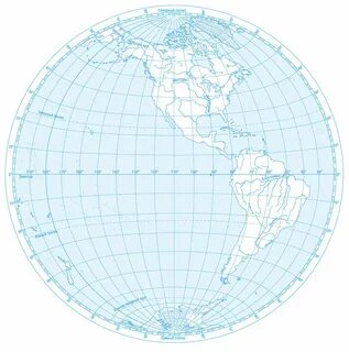 Западное полушарие. Контурная карта - Весь мир - Бесплатные векторные карты Ката