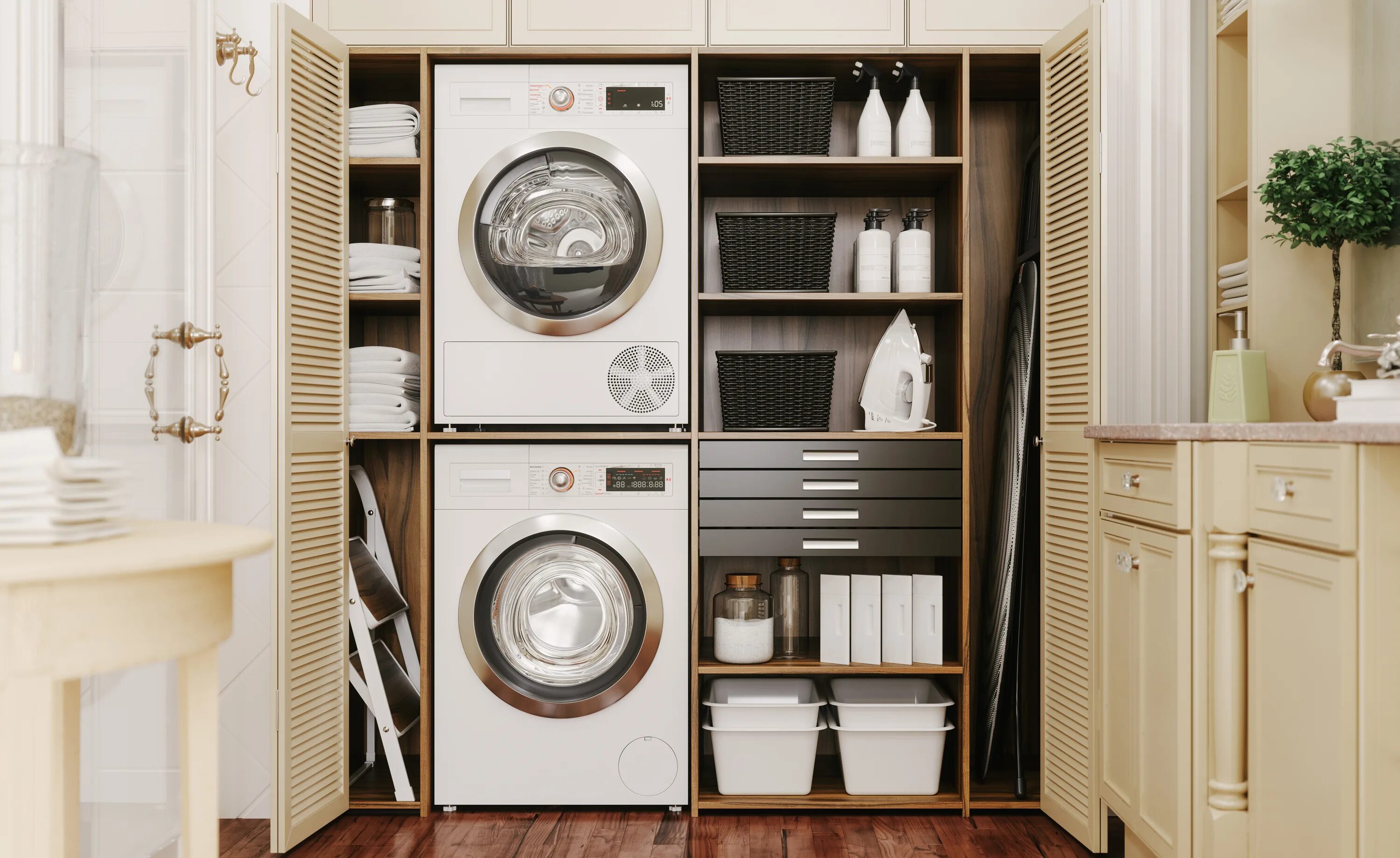 Шкаф для сушилки и стиральной машины. Шкаф для постирочной комнаты. Шкаф для стиралки и сушилки. Шкаф колонна для стиральной машины. Шкаф для стиралки.