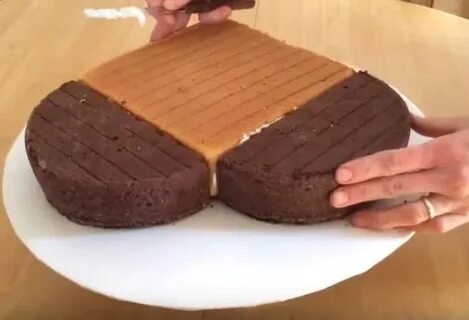 Сердце из круглого коржа