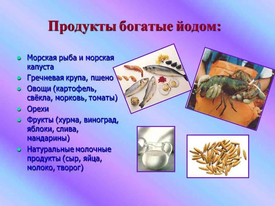 Список йодосодержащих продуктов для щитовидной железы