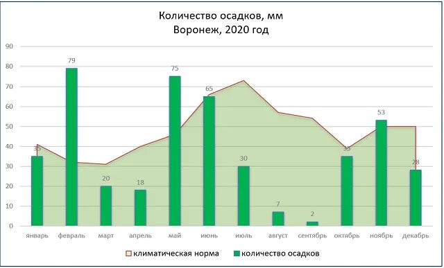 График количества осадков. Климат Воронежа. Диаграмма количества осадков. Осадки за год.