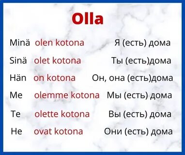 Спряжение финский