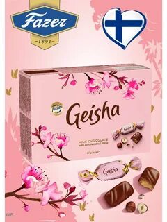 Geisha Fazer шок. конфеты с тертым орехом 150 г, Финляндия Fazer. 