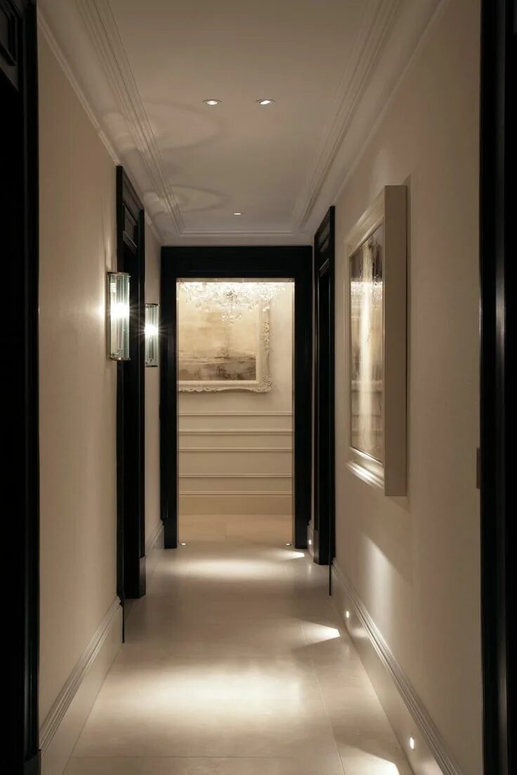 Интерьер коридора. Подсветка в коридоре. Подсветка в коридоре. Потолок в длинном коридоре. Освещение в длинном коридоре.