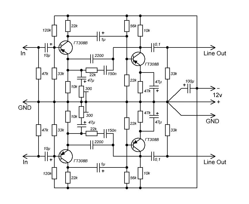 Транзисторные унч. Усилитель на германиевых транзисторах гт806. УМЗЧ на германиевых транзисторах гт806. УНЧ на транзисторах п201. Предварительный усилитель гт308.