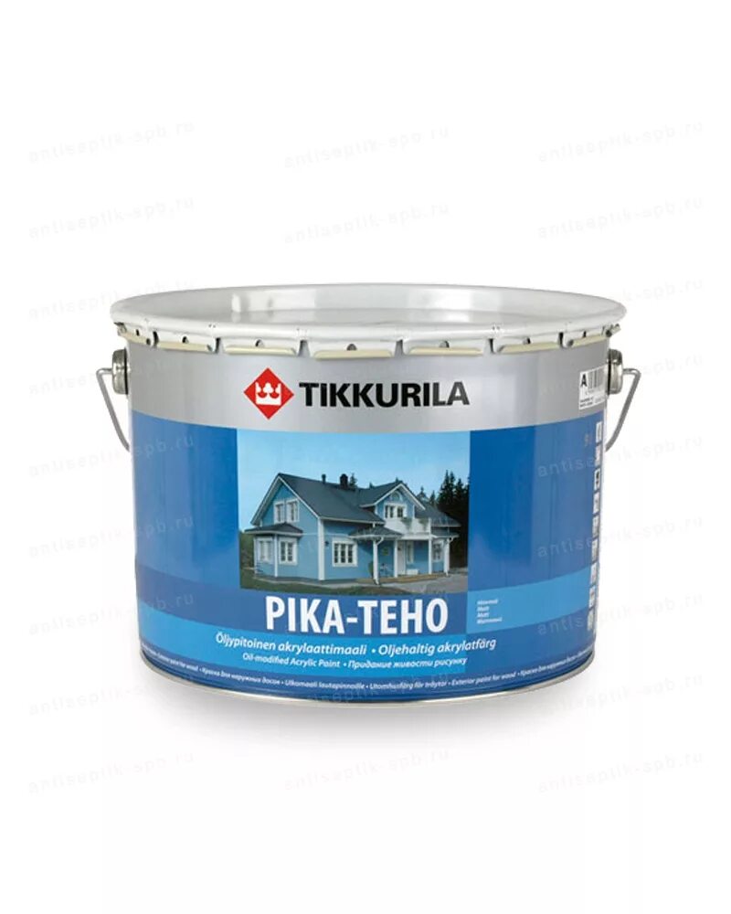 Какие акриловые краски лучше для дерева. Краска Tikkurila Pika-teho. Краска акрил Pika-teho 9л Tikkurila. Краска Тиккурила Pika-teho 9 л. Краска Тиккурила пика Техо.