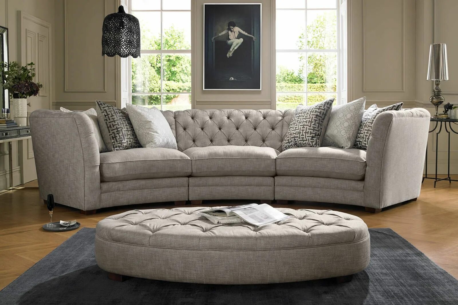 Диван Baxter Chester Moon. Красивые диваны для гостиной. Мягкий диван для гостиной. Двухсторонний диван для гостиной.