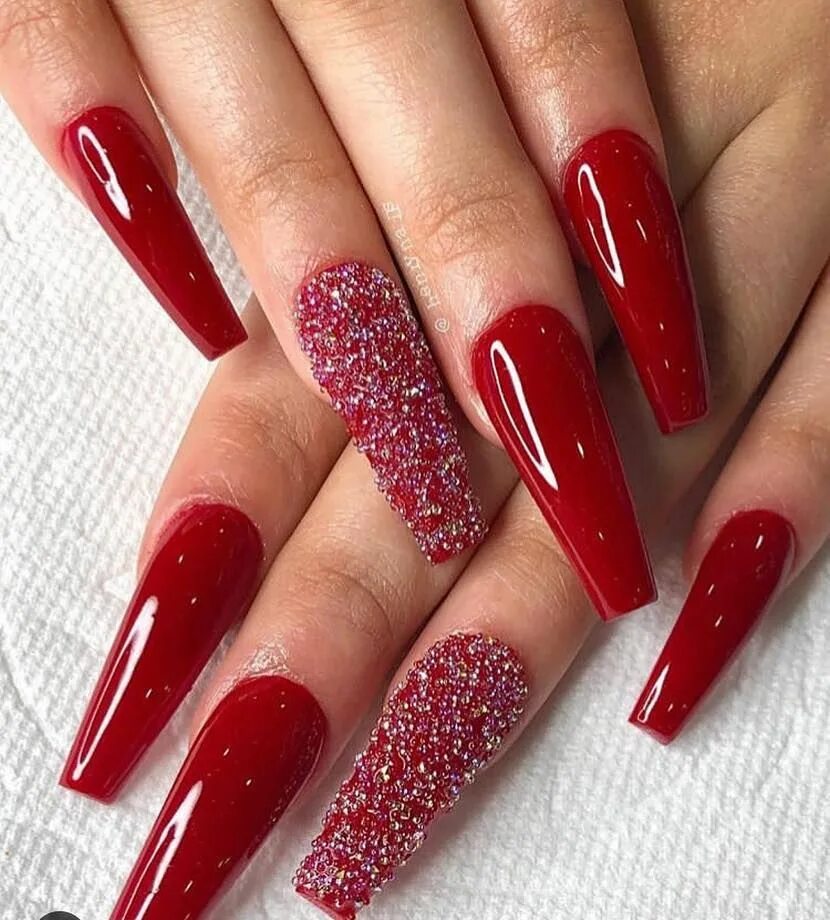 Bright Long Nails extreme Long Glossy Red Fake Nails 24pcs - Party-ready Gel Nai
