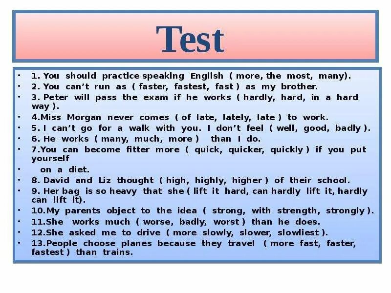 Английские наречия тест. Наречия в английском упражнения. Наречие в английском языке упр. Задания на наречия в английском языке. Прилагательные и наречия в английском языке упражнения.