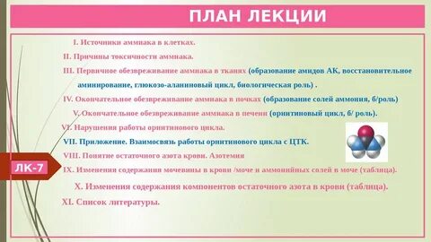 Биологическая роль аммиака