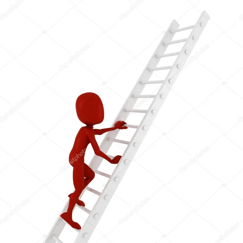 Подниматься по красной лестнице. Человечек на лестнице. Белый человечек лестница. Лестница для презентации. Человечек на лесенке.