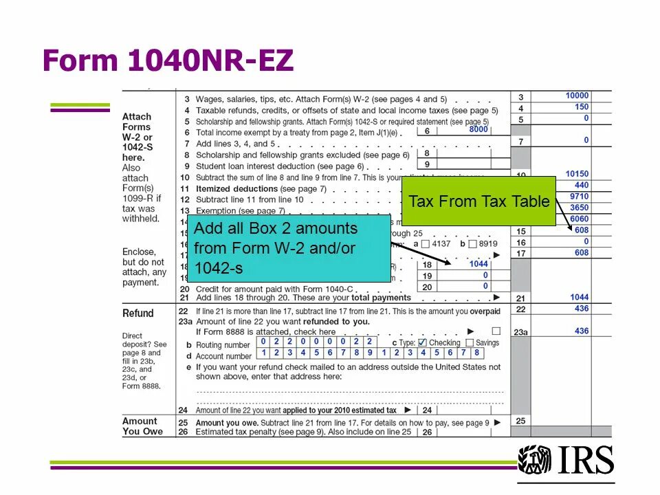 Tax form 1040. Nr1040. Form 1040 Nr or 1040nr-ez.. TRT nr1040. Report attached