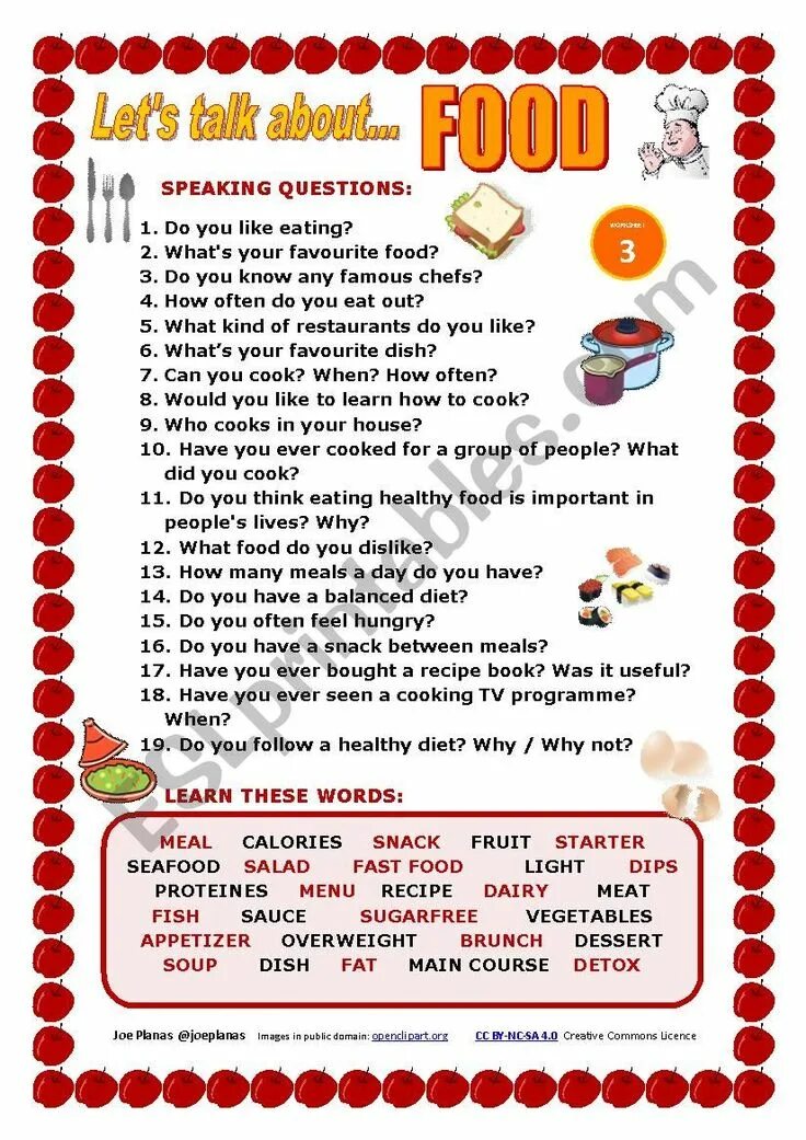 Topic small. Вопросы food for speaking. Speaking по теме food. Английский упражнения eating food. Worksheet. Talking about food in English.