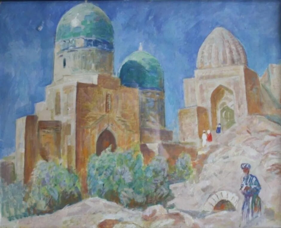 Город в пустыне 4 класс изо рисунок. Шах и зинда Самарканд в живописи. Шахи-зинда в Самарканде. Мечеть шахи зинда. Картины Верещагина шахи зинда.