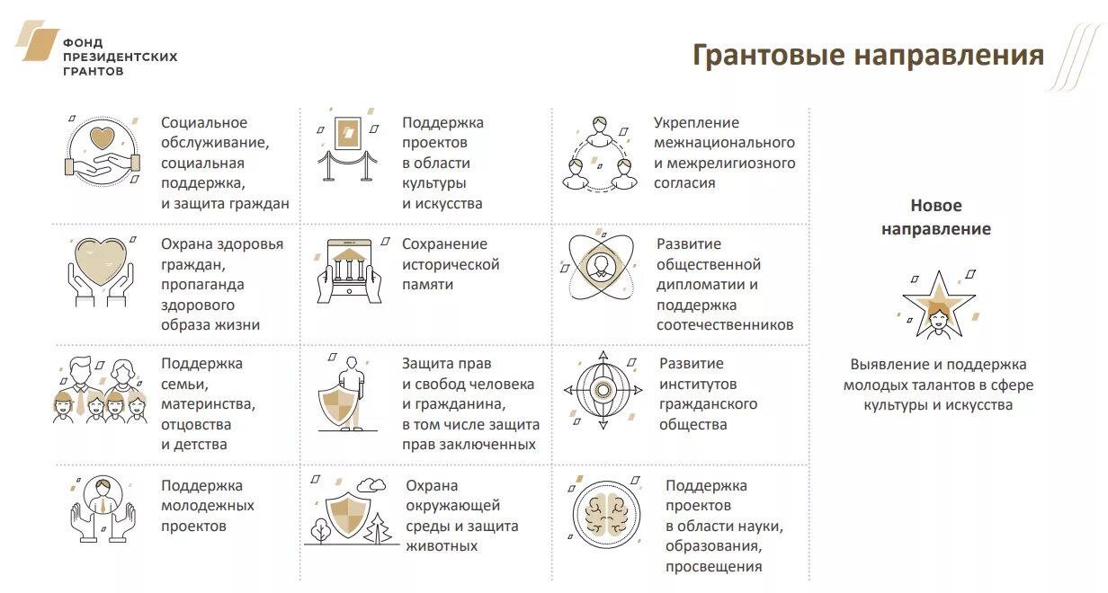 Президентские как правильно. Направления фонда президентских грантов. Грантовые направления фонда президентских грантов. Президентский Грант проекты. Виды грантов проектов.