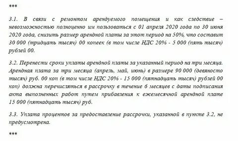 Арендные каникулы в договоре аренды