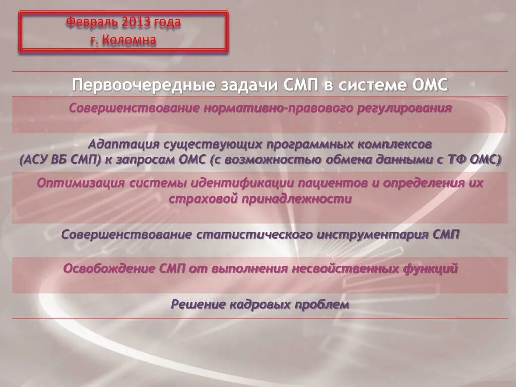 Задачи СМП. СМП по ОМС. Задачи учреждений СМП. Задачи по по СМП.