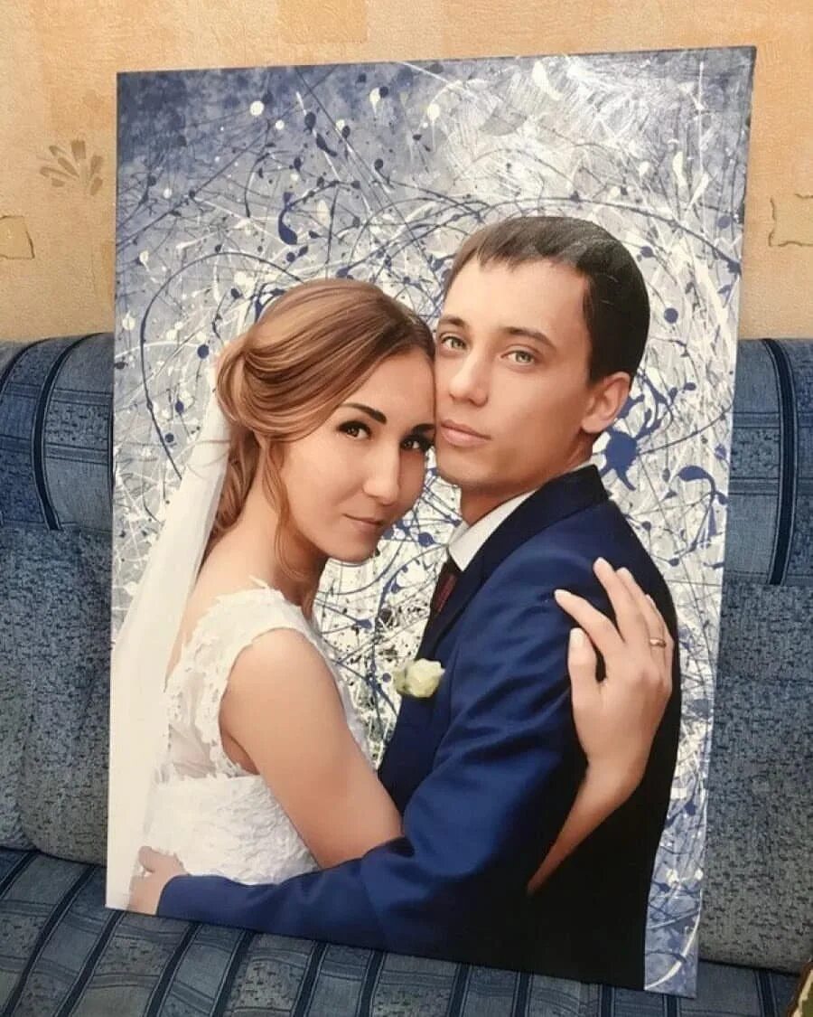 Портрет на холсте по фотографии. Портрет на холсте. Свадебный портрет на холсте. Фотопортрет на холсте. Свадебный портрет в стиле.