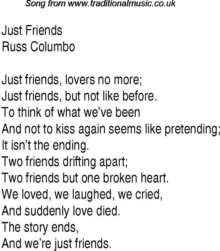 Fri end s v перевод песни. We just friends текст. Текст just friends. We are just friends текст. Friends will be friends Queen текст.