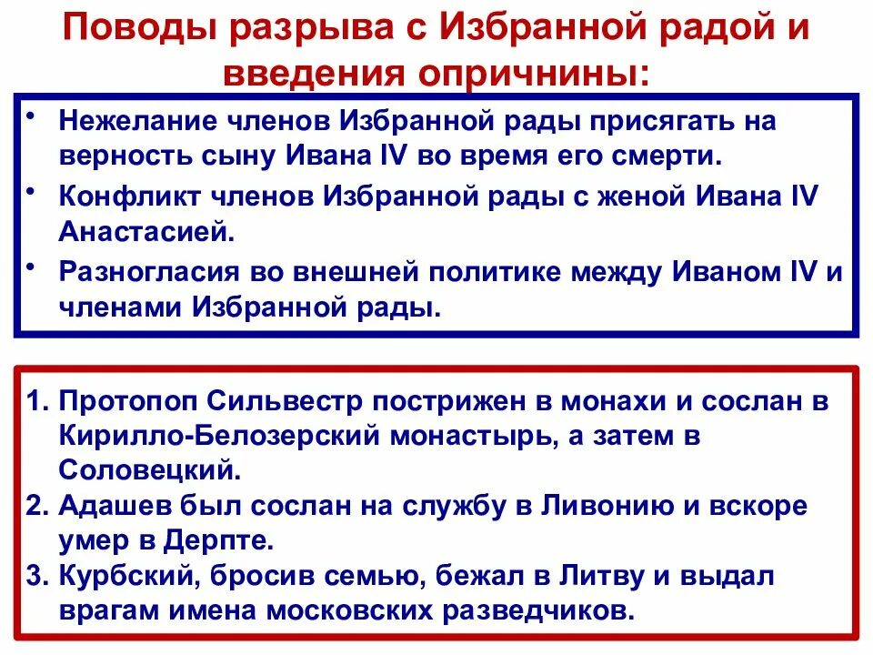 Разногласия избранной рады и ивана грозного таблица. Разногласия избранной рады и царя. Причины распада избранной рады при иване 4. Разногласия избранной рады и ивана грозного таблица. Предпосылки падения избранной рады при иване грозном.