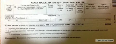 Почему не пришли налоги на квартиру