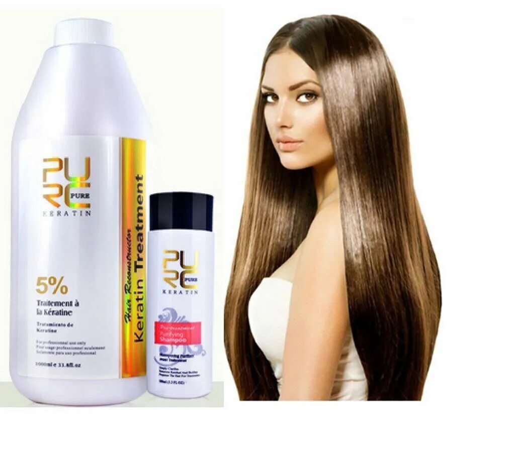 Набор для кератинового выпрямления волос. Pure Keratin 12%. Pure Brazilian кератин. Бразильский кератин Тритмент. Кератин Pure treatment hair.