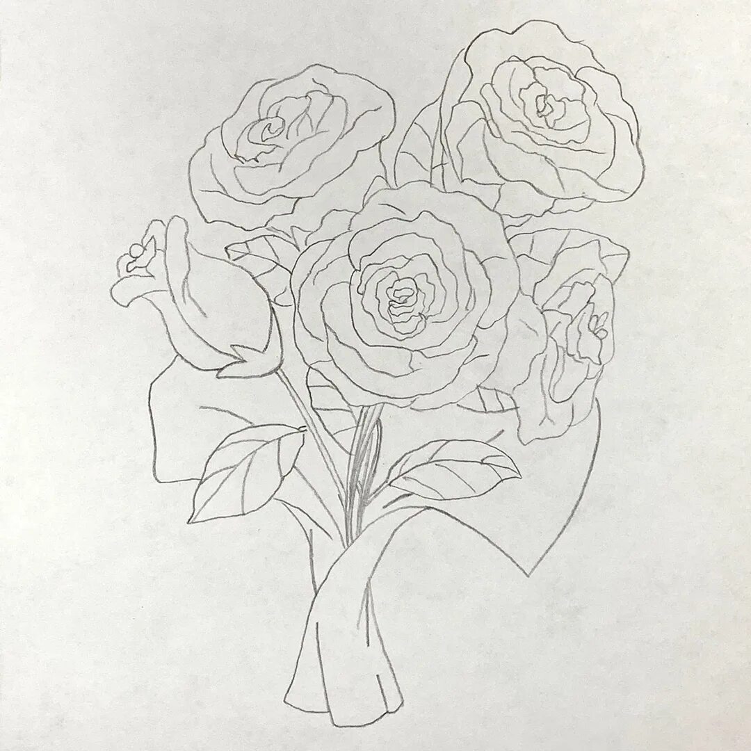 Букет карандашом легко. Красивые букеты цветов для рисования. Букет роз карандашом. Букет рисунок карандашом. Букет цветов рисунок карандашом.
