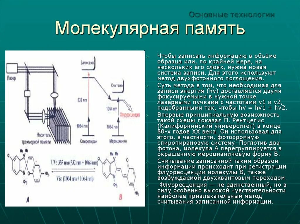 Молекулярная память. Молекулярная память компьютера. Молекулярные компьютеры. Молекулярные основы памяти. Молекулы б способны поглощать световую энергию