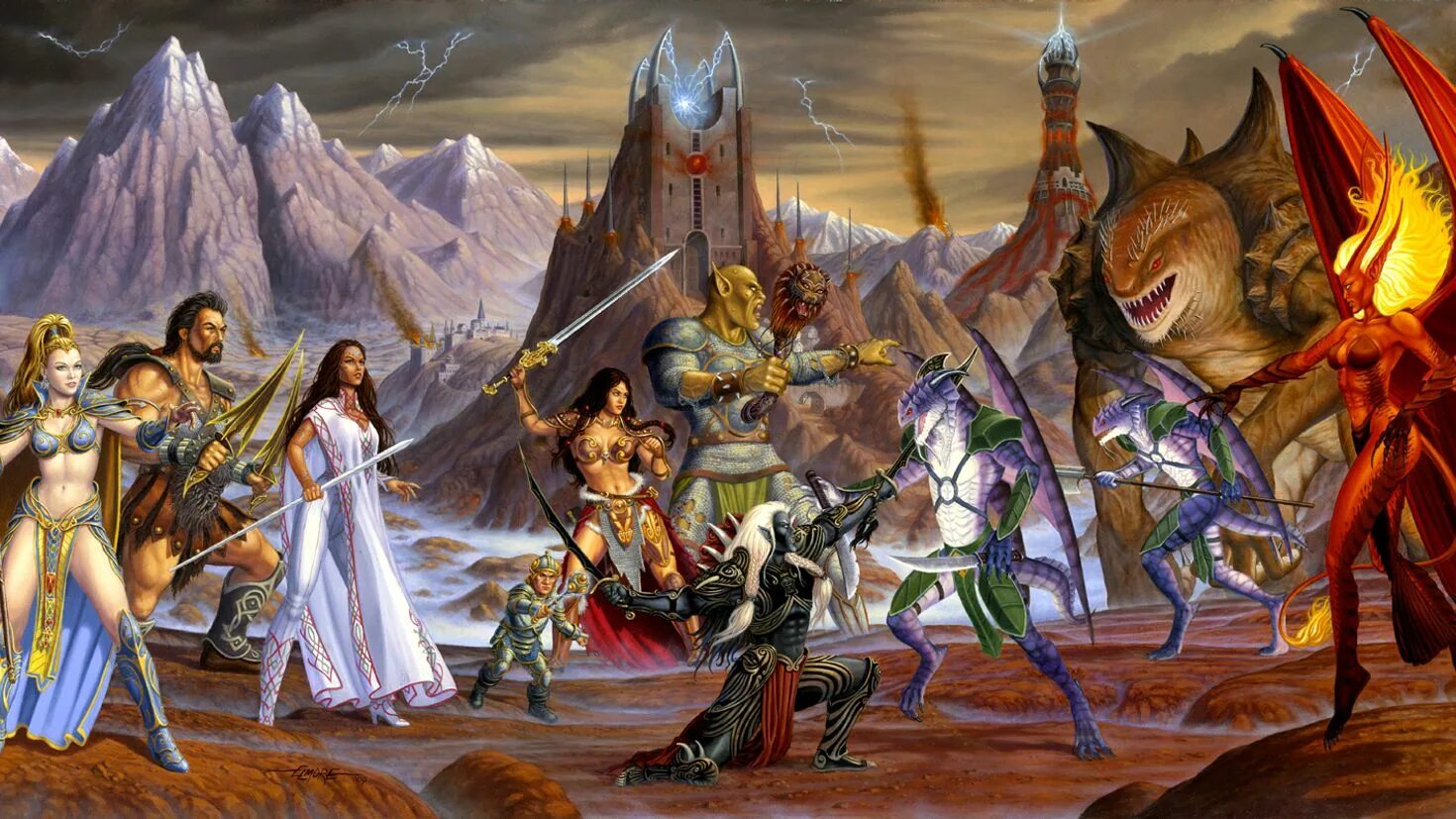 Ларри Элмор Dragonlance. Дракониды Драгонлэнс. Герои меча и магии 3 эльфы. Larry Elmore фэнтези. Герои меча и магии windows 10