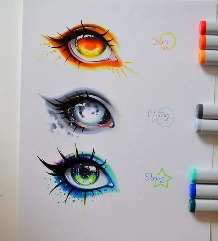 Идеи для рисования 3. Копик маркерами lighane драконий глаз. идеи для рисования. креативные идеи для рисования. рисунки для срисовки маркерами.