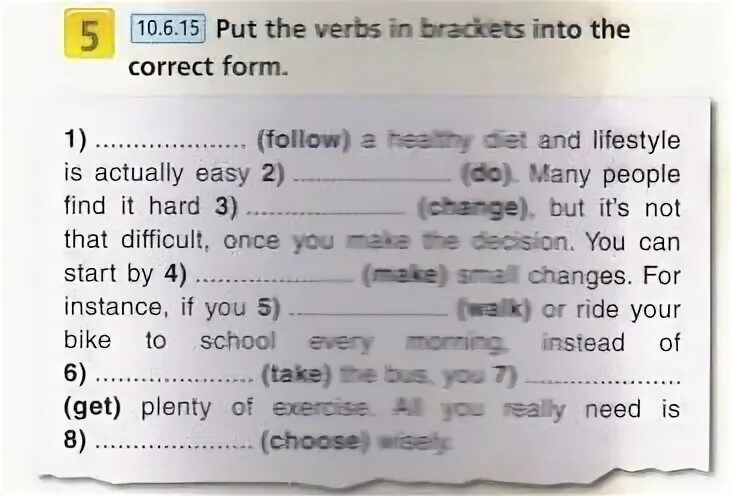 Put the verbs in correct box