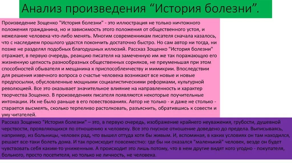 Проблема в рассказе история болезни зощенко