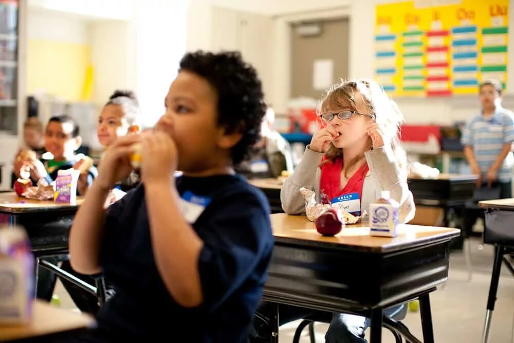 You eat in the classroom