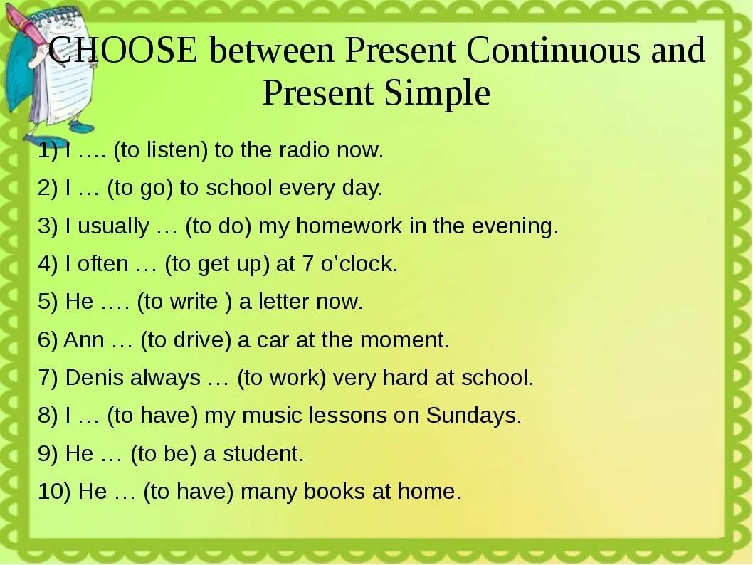 Present simple present Continuous упражнения. Present simple present cont упражнения. Задания на present simple и present Continuous. Present simple Continuous упражнения. She listens to the radio