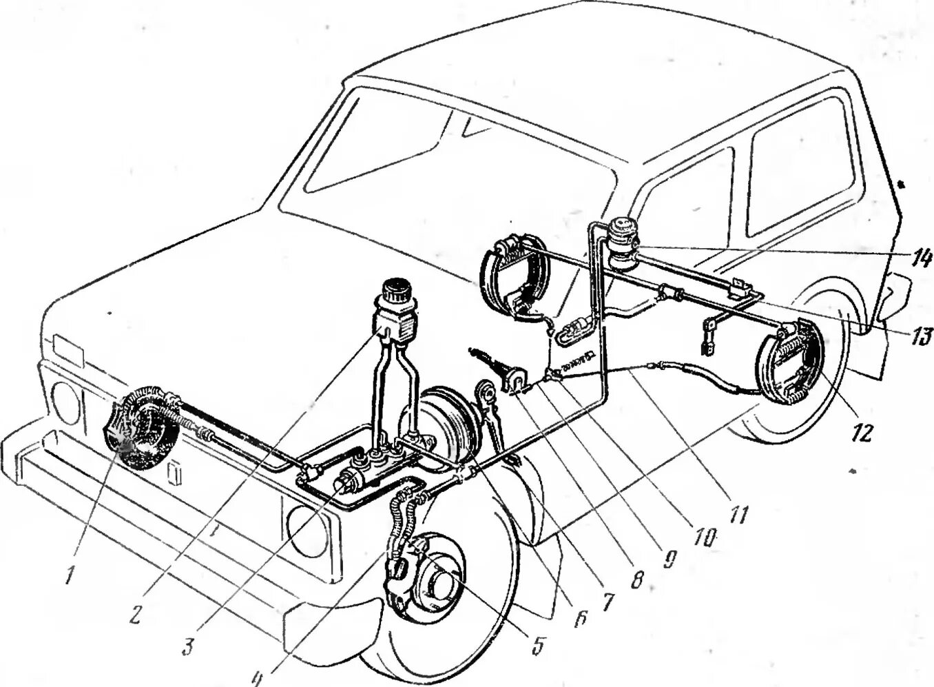 Тормозная система Нива 2121. Схема тормозной системы Нива 2121. Система тормозных трубок Нива 21213. Тормозная система Нива 21213.