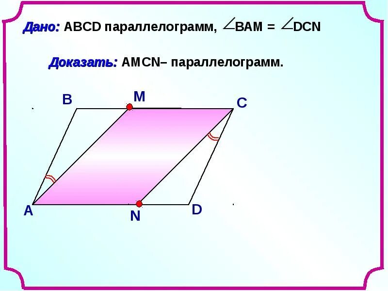 Данный параллелограмм