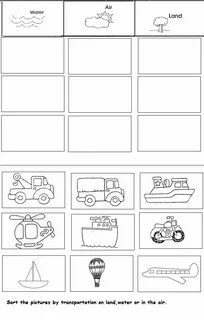 Transport worksheets for kids