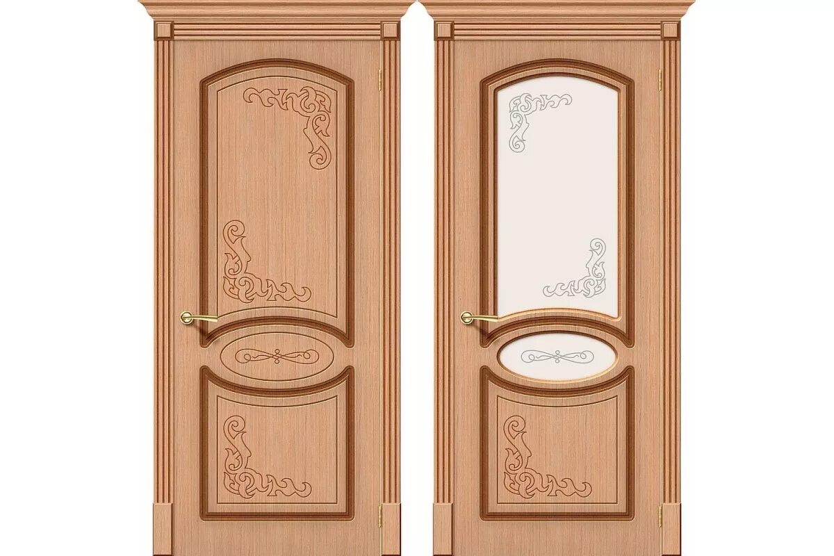 Дверь межкомнатная Tandoor Лилия дуб, шпон. Двери из шпона Файн лайн.