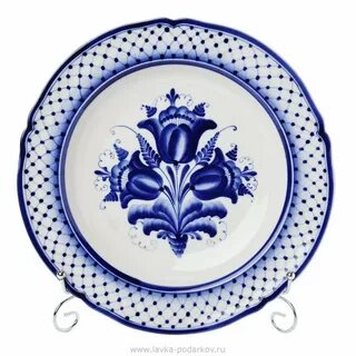 Рисунок тарелки гжель