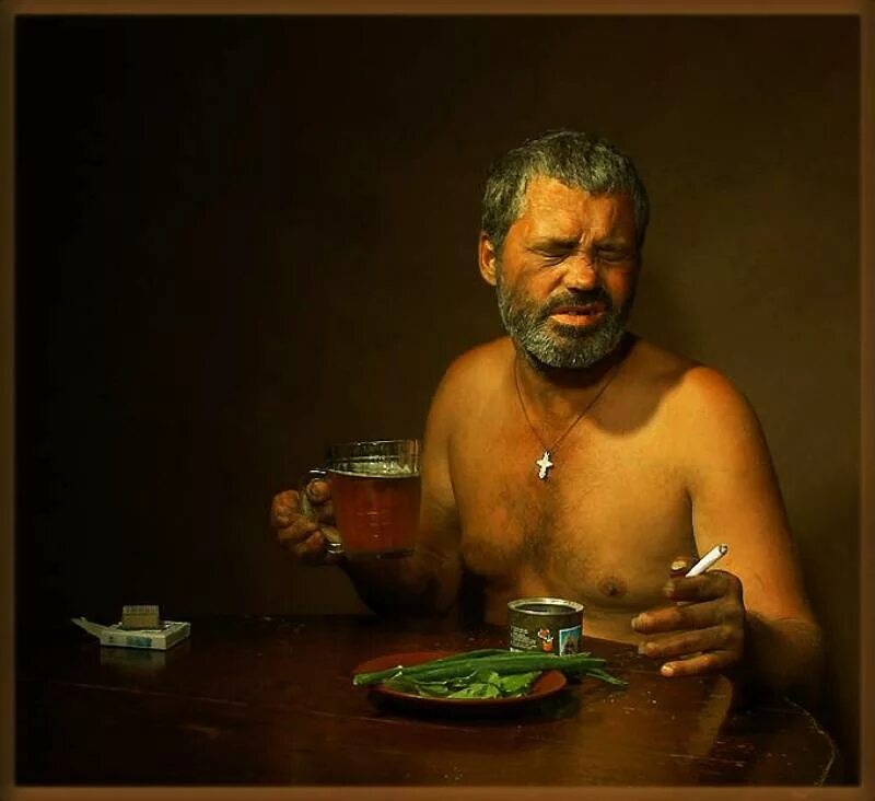 Пьющий старик