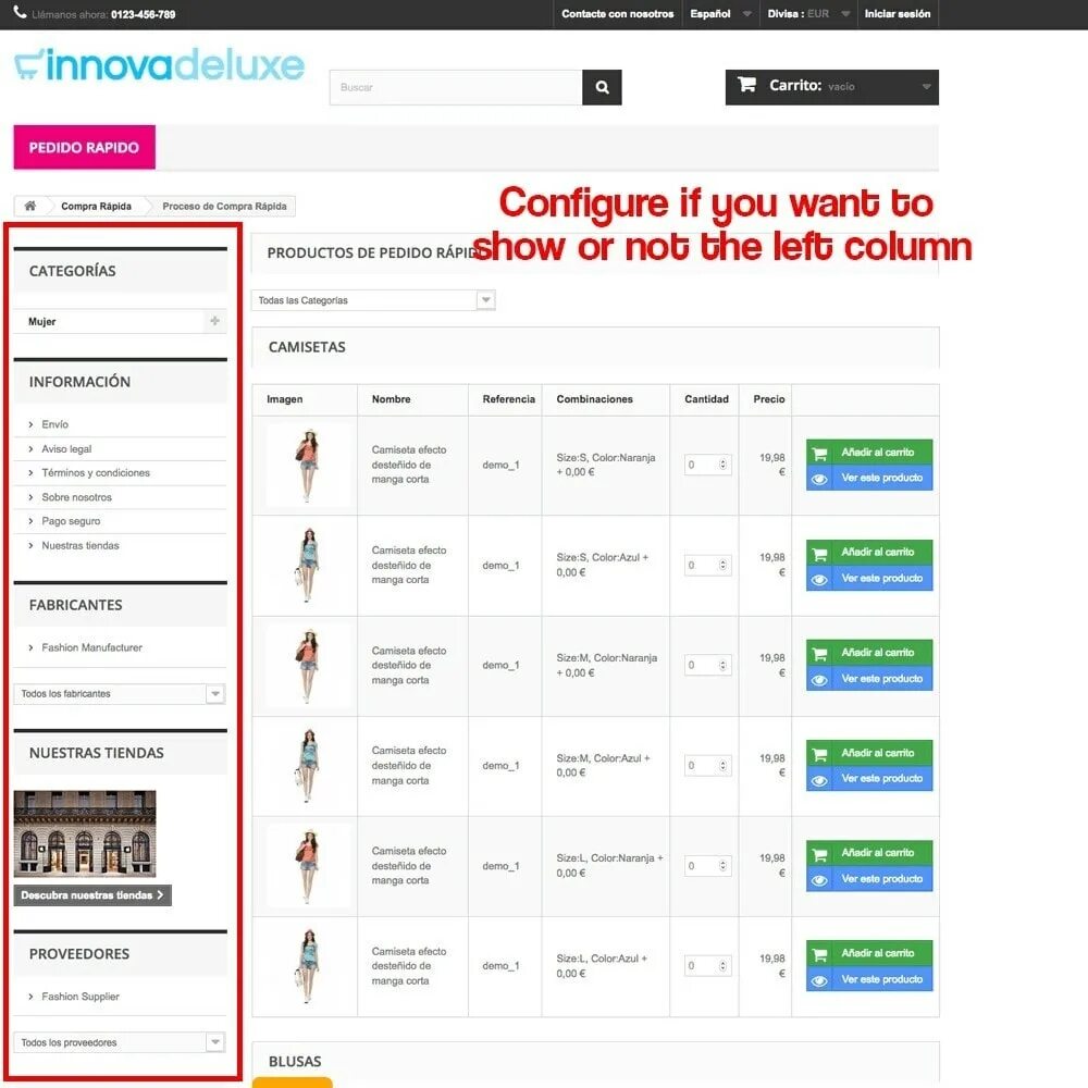 Fast order. Registration animation PRESTASHOP.