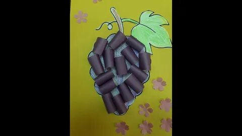 Аппликация виноград из цветной бумаги